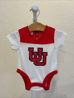 Rivalry Threads Red and White UU Logo Baby Bodysuit
